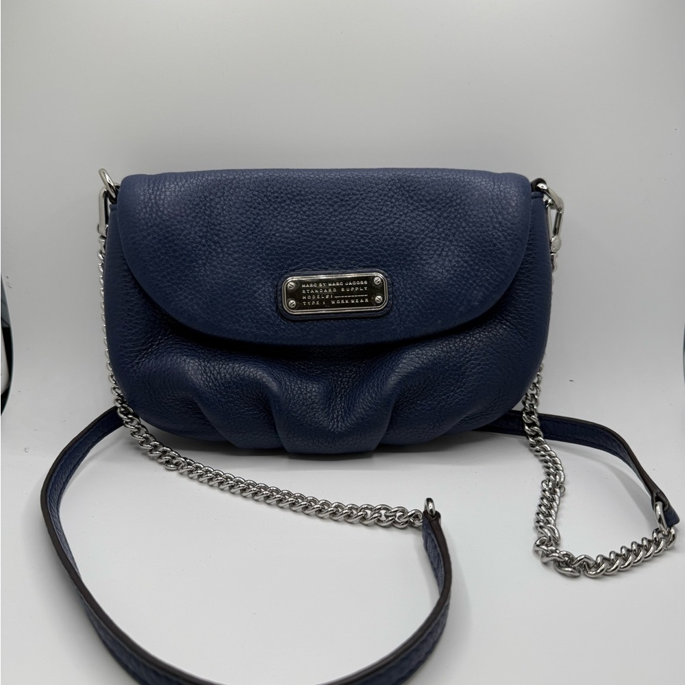 Marc Jacobs Navy Crossbody Bag with Chain Strap
